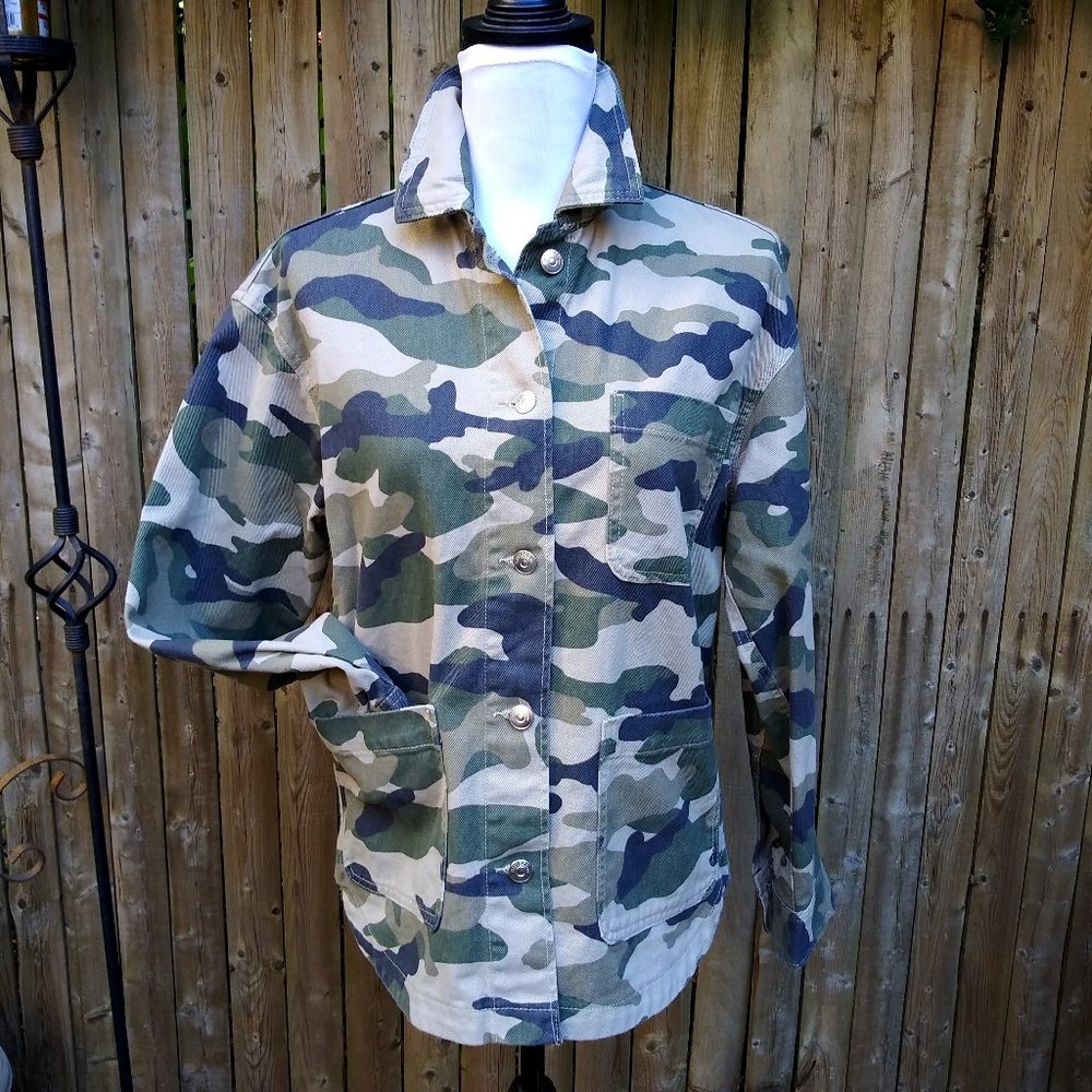 H&M Divided XS Khaki Green Camo Field Jacket